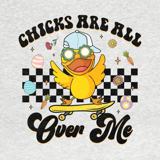 Skater Chicks Are All Over Me Skateboard Cute Easter by FortuneFrenzy